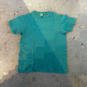 NWOT Velva Sheen Foggy Green Short Sleeve Rolled Tee Shirt Size L